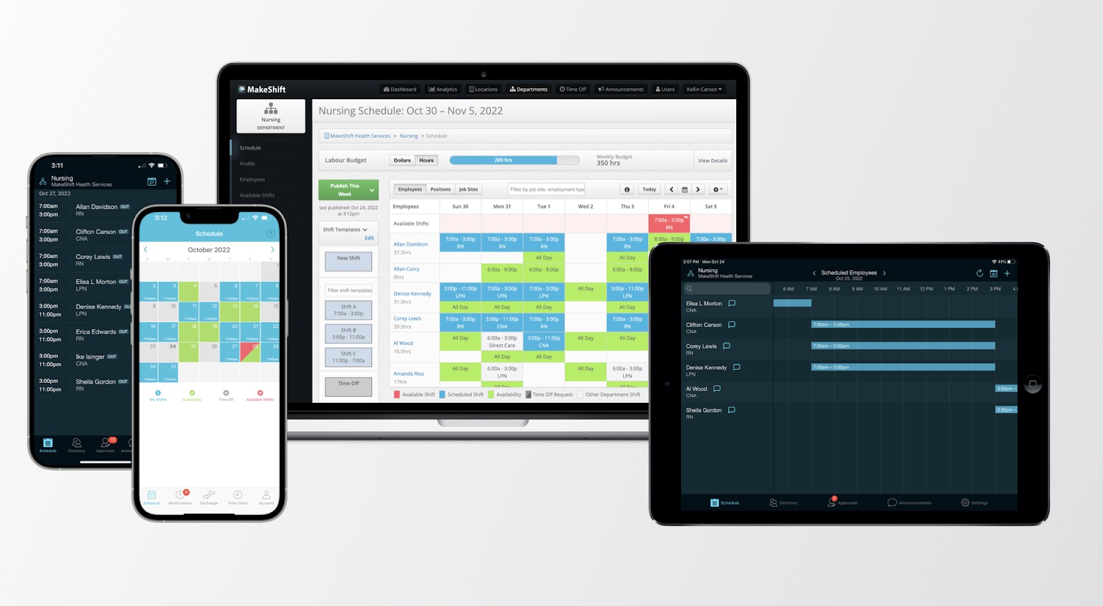 Mobile app access for staff and managers is a key feature of MakeShift's scheduling tool