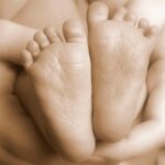 Close up of the soles of a baby